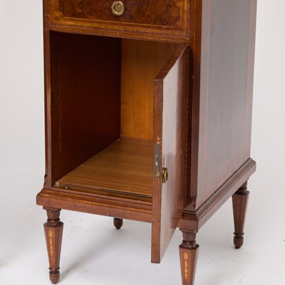 Lot 178 - Pair of Louis XVI Style Inlaid Walnut and Kingwood Tall Chest of Drawers