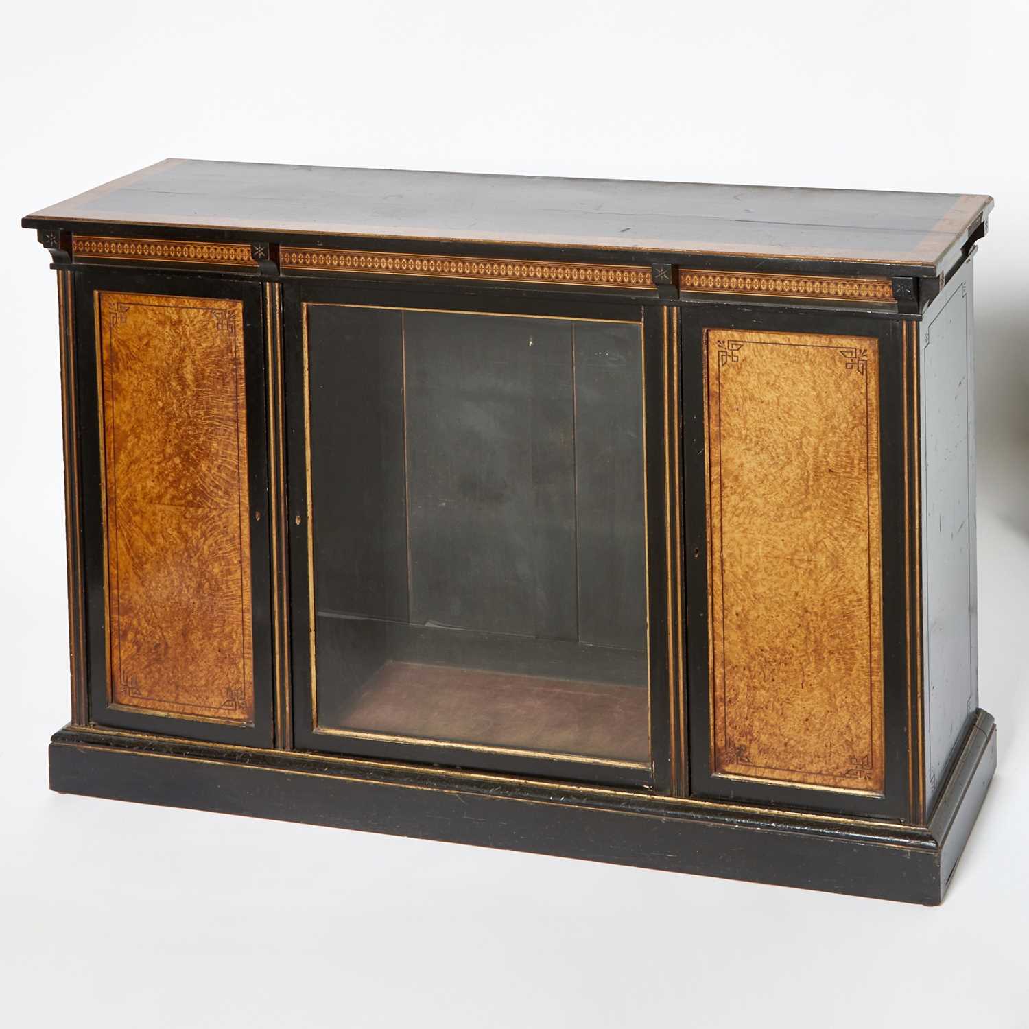 Lot 134 - Victorian Inlaid Walnut Glass Door Cabinet