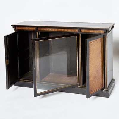 Lot 134 - Victorian Inlaid Walnut Glass Door Cabinet