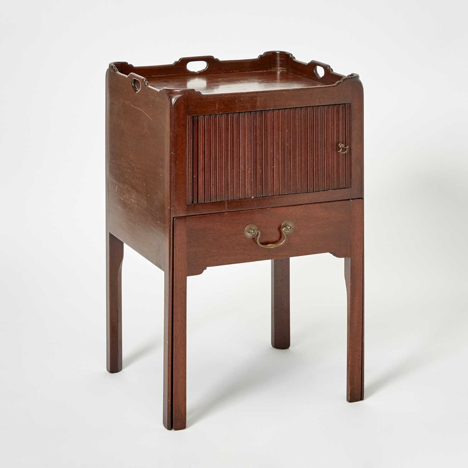 Lot 105 - George III Mahogany Tambour Door Commode