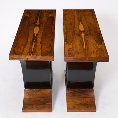 Lot 281 - Pair of Art Deco Ebonized Rosewood Consoles