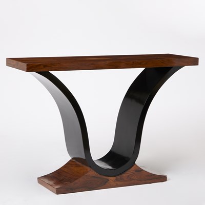 Lot 281 - Pair of Art Deco Ebonized Rosewood Consoles