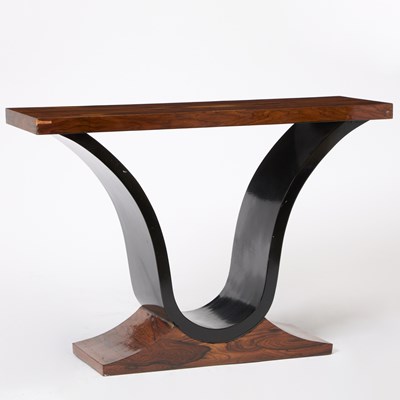 Lot 281 - Pair of Art Deco Ebonized Rosewood Consoles