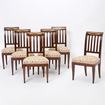 Lot 230 - Six Continental Neoclassical Style Beechwood Dining Chairs