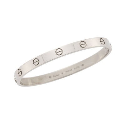 Lot 27 - Cartier White Gold 'Love' Bangle Bracelet