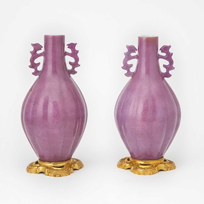 Lot 162 - Pair of Chinese Porcelain Vases with Gilt Metal Mounts