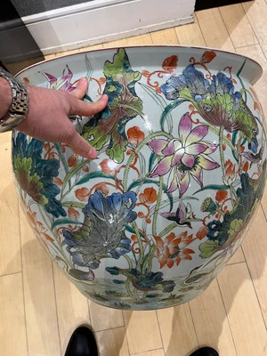 Lot 79 - A Large Pair of Chinese Enameled Porcelain Jardinières