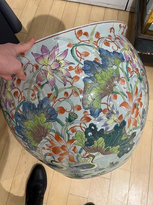 Lot 79 - A Large Pair of Chinese Enameled Porcelain Jardinières