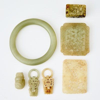 Lot 490 - Seven Chinese Carved Jade Articles