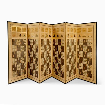 Lot 172 - A Six-Panel Japanese Folding Byobu Screen