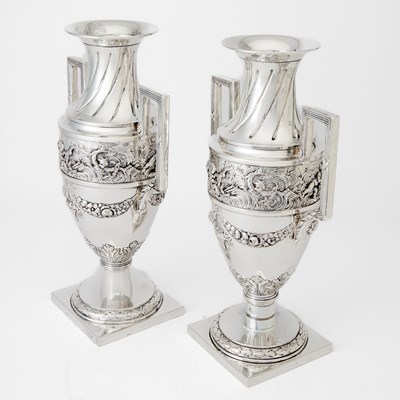 Lot 172 - Pair of Continental Silver Vases