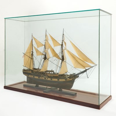 Lot 636 - Model of a Three-Masted Ship in a Glass Vitrine