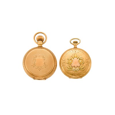 Lot 1231 - Waltham Two Gold and Variegated Gold Hunting Case Pocket Watches