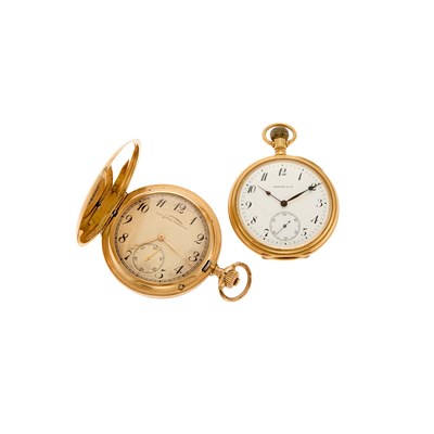 Lot 1220 - Tiffany & Co. Gold Open Face Pocket Watch and Gold Hunting Case Pocket Watch