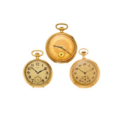 Lot 1222 - Gruen Group of Gold Pocket Watches