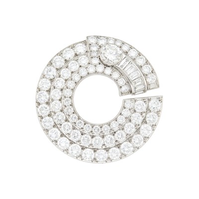 Lot 196 - Platinum and Diamond Clip