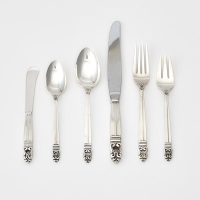 Lot 714 - International Silver Co. Sterling Silver "Royal Danish" Pattern Flatware Service