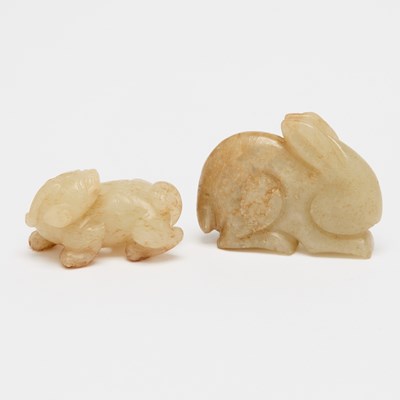 Lot 436 - Two Chinese Jade Figural Carvings