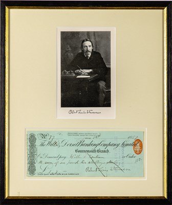 Lot 125 - A check signed by Robert Louis Stevenson
