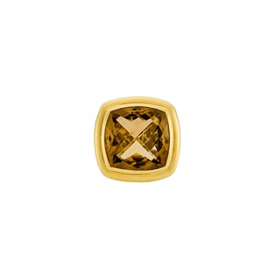 Lot 1287 - David Yurman Silver, Gold and Smoky Quartz 'Albion' Ring