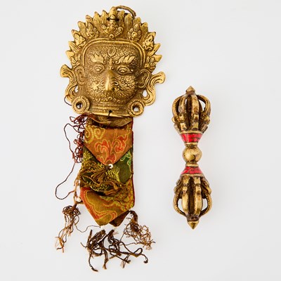 Lot 366 - Two Tibetan Gilt Bronze Articles