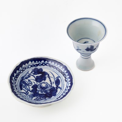 Lot 112 - Two Chinese Ming-Style Blue and White Porcelain Articles