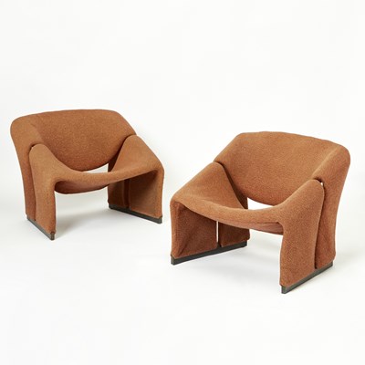 Lot 382 - Pair of Pierre Paulin Fully Upholstered "Groovy" Chairs