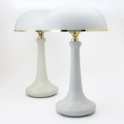 Lot 236 - Associated Pair of John Dickinson Licensed Edition Enameled Metal and Brass Table Lamps