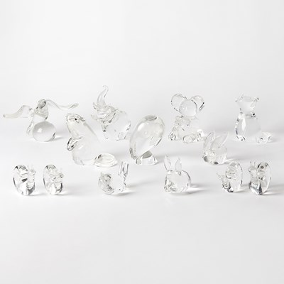Lot 272 - Group of Fourteen Steuben Glass Figures