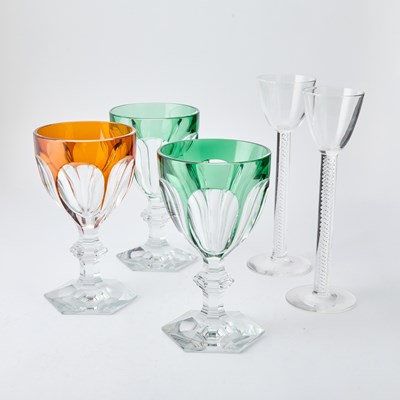 Lot 512 - Set of Three Baccarat Blown and Cut Glass Oversize Annual Goblets