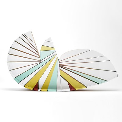 Lot 433 - Pavel Hlava Cut, Polished and Laminated Glass Abstract Sculpture