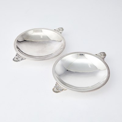 Lot 317 - Pair of Georg Jensen Sterling Silver "Cactus" Pattern Dishes