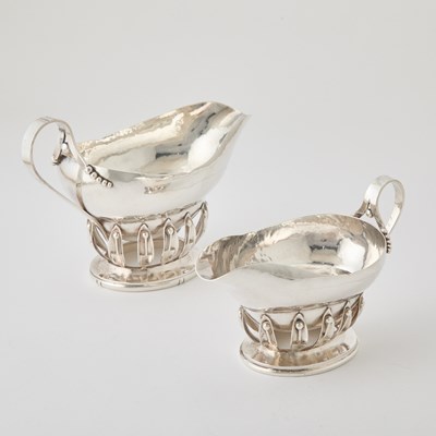 Lot 324 - Two Mexican Sterling Silver Sauceboats