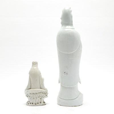 Lot 91 - Two Chinese Dehua Porcelain Figures of Guanyin