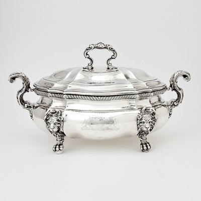Lot 74 - George II Sterling Silver Covered Soup Tureen