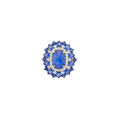 Lot 45 - White Gold, Sapphire and Diamond Ring
