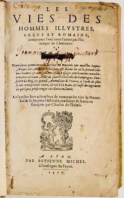 Lot 23 - A nice copy of Plutarch's lives in French