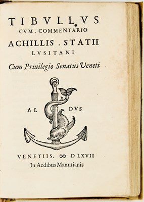 Lot 17 - Paul Manutius's pocket edition of Tibullus