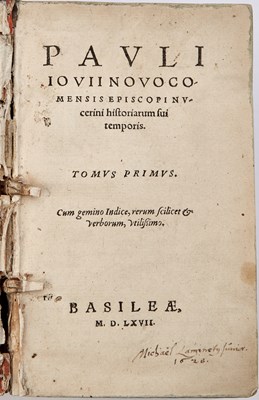 Lot 18 - Several works by Paolo Giovio, including one in red vellum