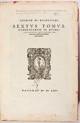 Lot 16 - Jerome, printed in Basel, expurgated in Lima