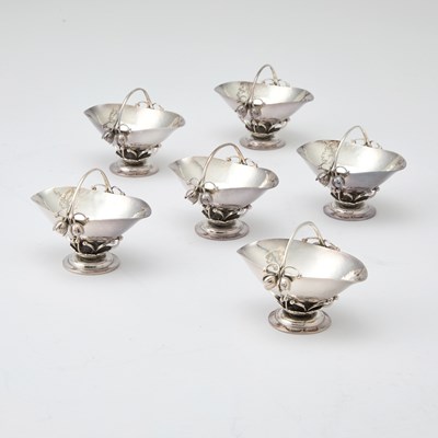 Lot 67 - Set of Six Georg Jensen Sterling Silver BonBon Baskets