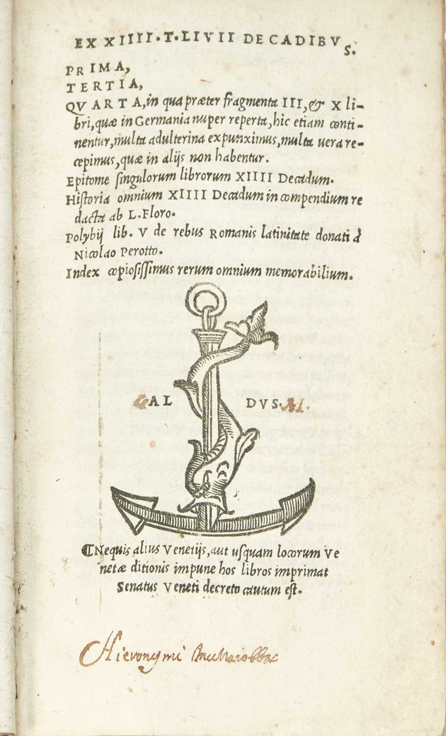 Lot 6 - A complete set of the first Aldine edition of Livy