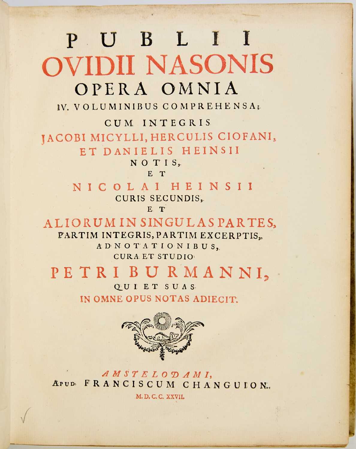 Lot 40 - A handsome set of Ovid's works with ducal provenance
