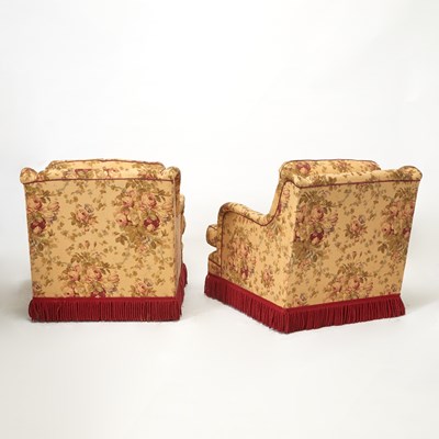 Lot 284 - Pair of English Upholstered Club Chairs by Geoffrey Bennison
