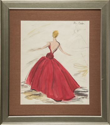 Lot 142 - Edith Head's backless gown design for Shirley MacLaine's first Oscar nomination