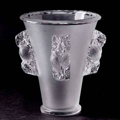 Lot 297 - R. Lalique Molded Glass "Saint-Emilion" Vase
