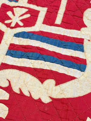 Lot 6 - Pieced and Appliqued Cotton Hawai'ian Pre-Statehood Flag Quilt