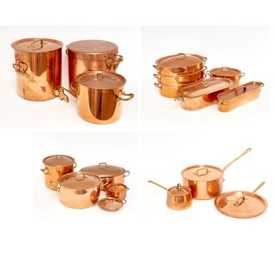 Lot 124 - Assembled Copper Batterie de Cuisine