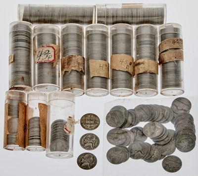 Lot 41 - United States. Group of 90% Silver Dimes and 35% Silver War Nickels. Grades Vary.