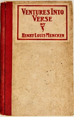Lot 279 - A scarce inscribed copy of H.L. Mencken's first book Ventures into Verse